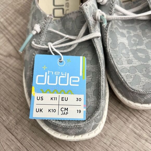 Hey Dude Shoes-Wendy Youth-Cat Eye Grey-size K11 Girls-NEW! - Picture 4 of 11